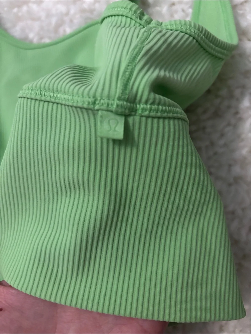 lululemon athletica Bright Green Ribbed Cropped Tank